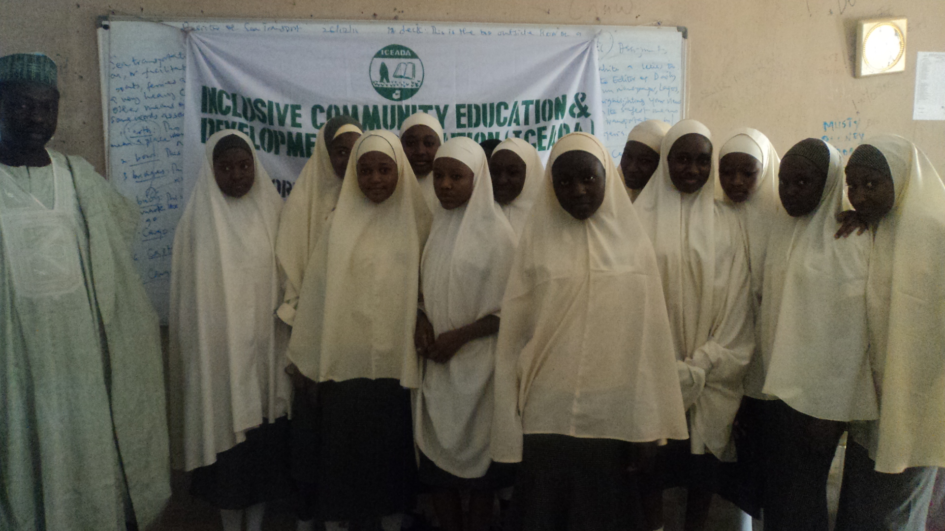 ICEADA Chairman and students in one our target school